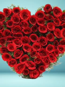 Floralbay Special Heart Shape Arrangement of Red Roses Fresh Flowers (100 Roses)