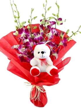 Orchids and Teddy Bear